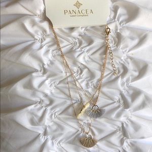 Tri-Tone Layered Baby Necklace by Panacea